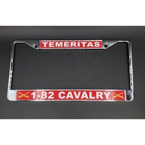 TEMERITAS 1-82 Calvary Army Chrome License Plate Frame Gunther Quality Products